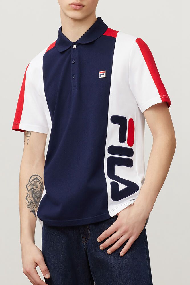 Fila Polo Apache Mens Navy/White - India NOQ-057981